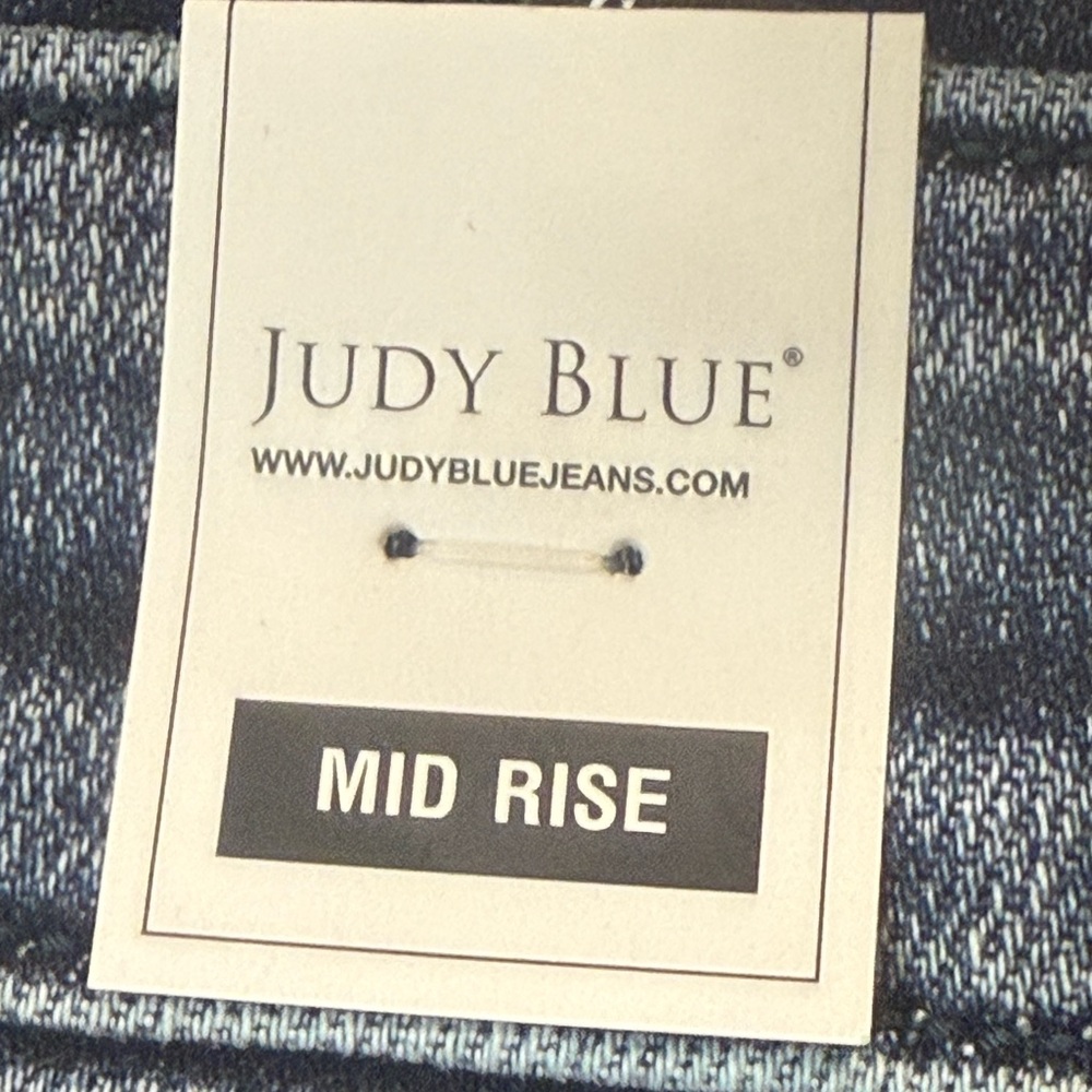 Judy Blue Distressed Flare Jeans - Blue - Picture 3 of 15
